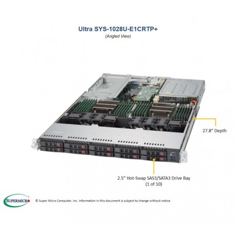 Supermicro SuperServer SYS-1028U-E1CRTP+ pod kątem