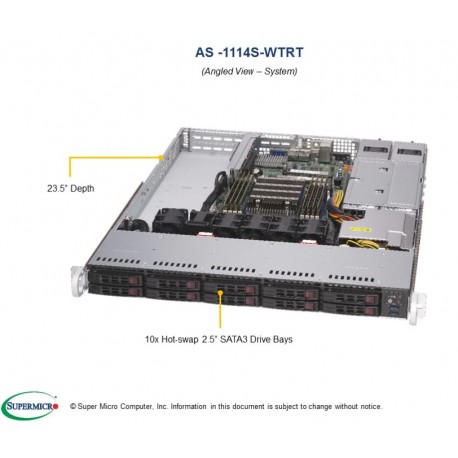 Supermicro A+ Server 1024US-TRT pod kątem