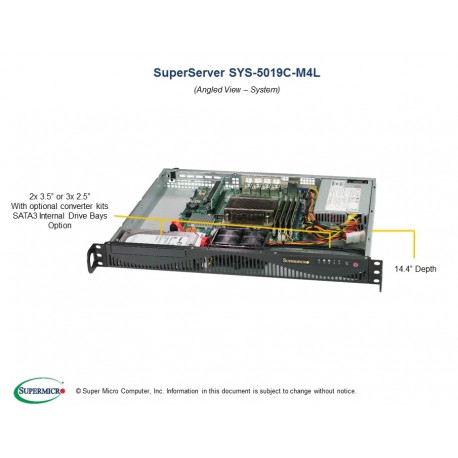 Supermicro SuperServer 5019C-M4L pod kątem