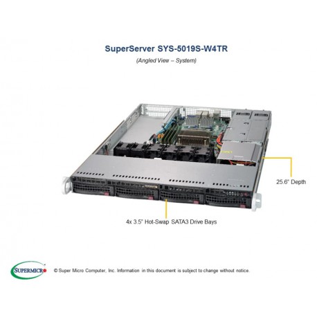 Supermicro SuperServer SYS-5019S-W4TR pod kątem