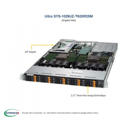 Supermicro SuperServer SYS-1029UZ-TN20R25M pod kątem