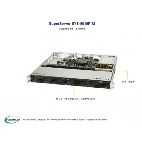 Supermicro SuperServer SYS-5019C-M pod kątem