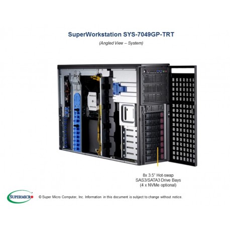 Supermicro GPU SuperWorkstation SYS-7049GP-TRT pod kątem