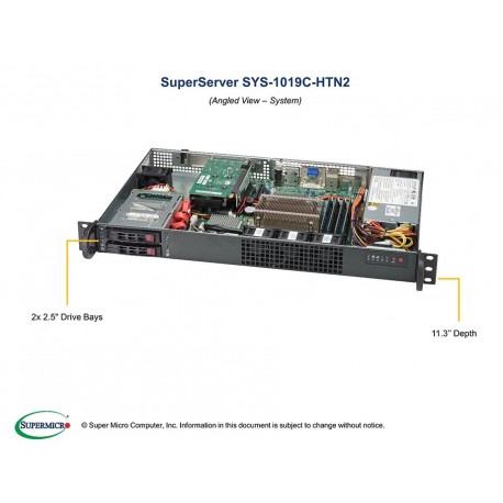 Supermicro SuperServer SYS-1019C-HTN2 pod kątem