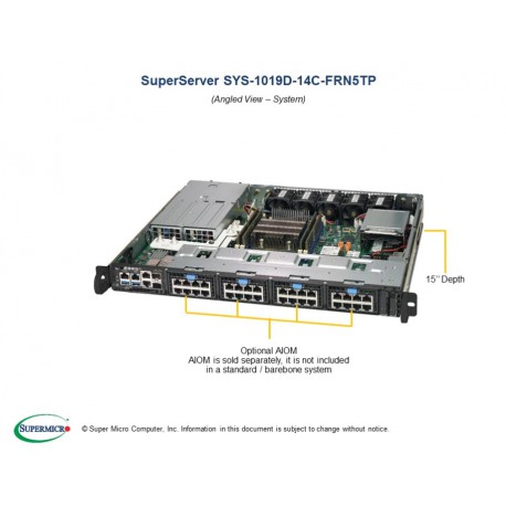 Supermicro SuperServer SYS-1019D-14C-FRN5TP pod kątem