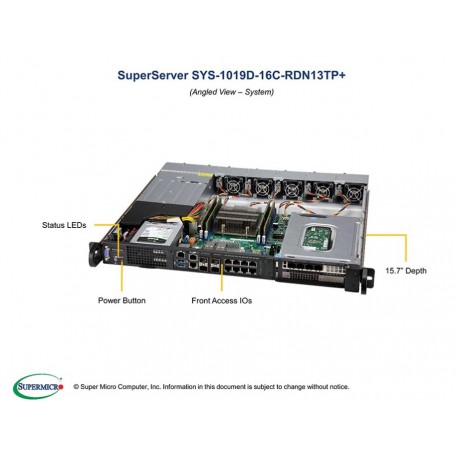 Supermicro SuperServer SYS-1019D-16C-RDN13TP+ pod kątem