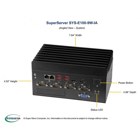 Supermicro Superserver SYS-E100-9W-IA-H pod kątem