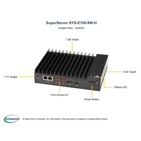 Supermicro SuperServer SYS-E100-9W-H pod kątem