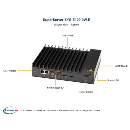 Supermicro SuperServer SYS-E100-9W-E pod kątem