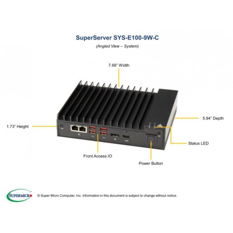 Supermicro SuperServer SYS-E100-9W-C pod kątem