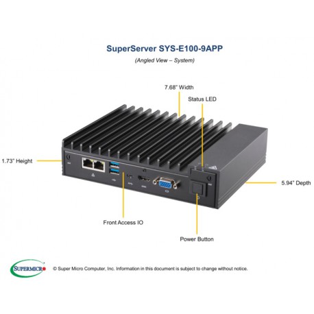 Supermicro SuperServer SYS-E100-9APP pod kątem