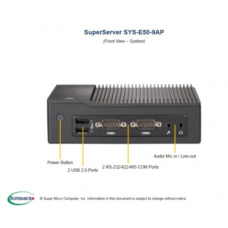 Supermicro Superserver SYS-E50-9AP przód