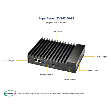 Supermicro SuperServer SYS-E100-9S pod kątem