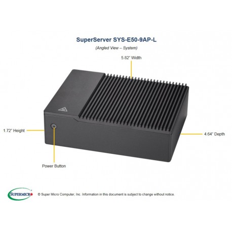 Supermicro SuperServer SYS-E50-9AP-L pod kątem