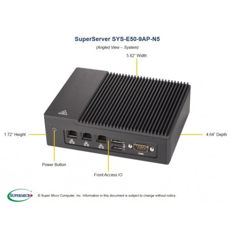 Supermicro SuperServer SYS-E50-9AP-N5 pod kątem