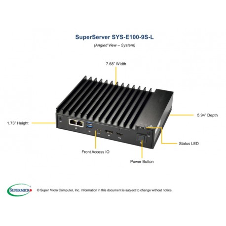 Supermicro SuperServer SYS-E100-9S-L pod kątem