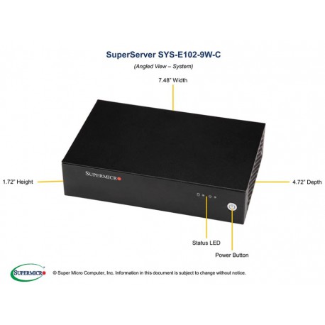 Supermicro SuperServer SYS-E102-9W-C pod kątem