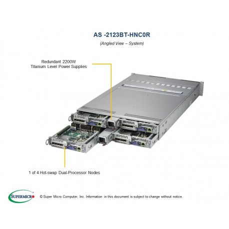 Supermicro A+ Server 2123BT-HNC0R pod kątem
