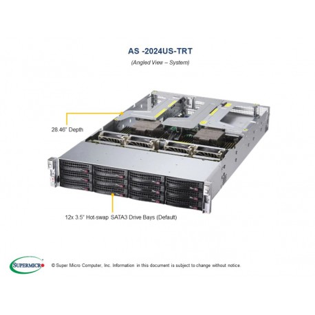 Supermicro A+ Server 2024US-TRT pod kątem