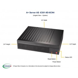 Supermicro A+ Server E301-9D-8CN4 pod kątem