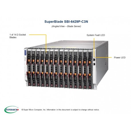 Supermicro SuperBlade SBI-6429P-C3N serwer pod kątem