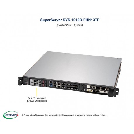Supermicro SuperServer SYS-1019D-FHN13TP pod kątem