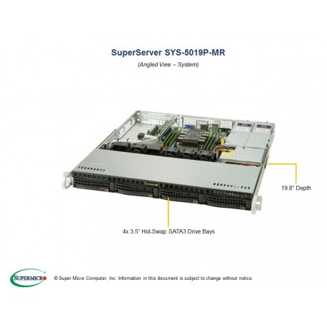 Supermicro SuperServer SYS-5019P-MR pod kątem