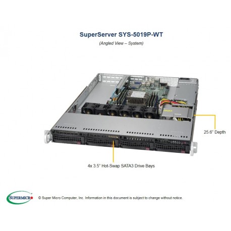 Supermicro SuperServer SYS-5019P-WT pod kątem