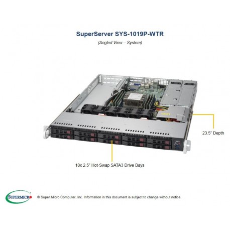 Supermicro SuperServer SYS-1019P-WTR pod kątem