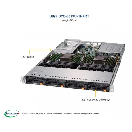 Supermicro SuperServer SYS-6019U-TN4RT pod kątem