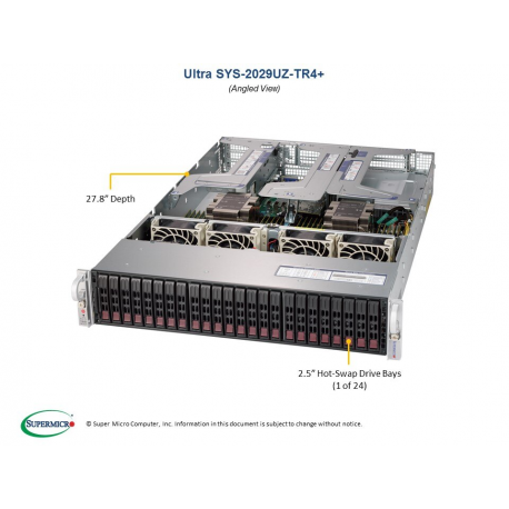 Supermicro SYS-2029UZ-TR4+ widok pod kątem