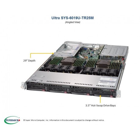 Supermicro SuperServer SYS-6019U-TR25M 1U Dual Xeon Scalable Server
