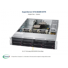 Supermicro SuperServer 2U SYS-6028R-WTRT – Dual Xeon E5, 2TB RAM, 8 Hot-Swap Bays
