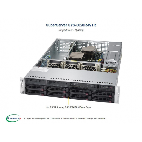 Supermicro SuperServer 2U SYS-6028R-WTRT – Dual Xeon E5, 2TB RAM, 8 Hot-Swap Bays
