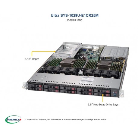 Supermicro SuperServer SYS-1029U-E1CR25M pod kątem