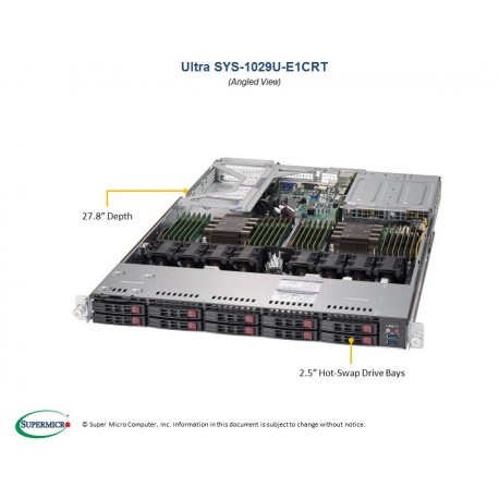 Supermicro SuperServer SYS-1029U-E1CRT pod kątem