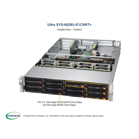 Supermicro SYS-6028U-E1CNRT+ widok pod kątem