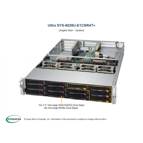 Supermicro SYS-6028U-E1CNR4T+ widok pod kątem