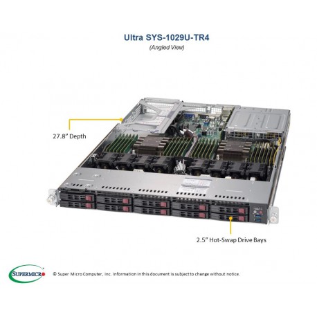 Supermicro SuperServer SYS-1029U-TR4 pod kątem