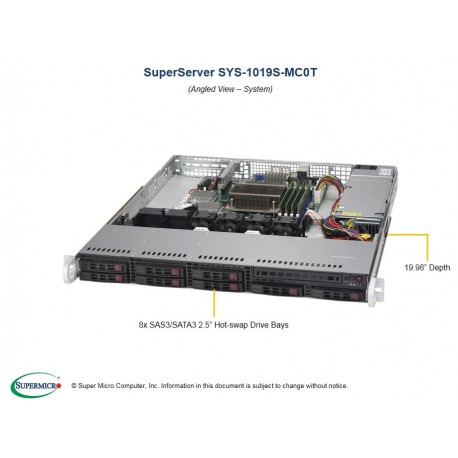 Supermicro SuperServer SYS-1019S-MC0T pod kątem