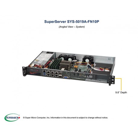Supermicro SuperServer SYS-5019A-FTN10P pod kątem