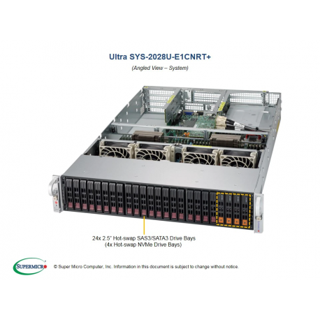 Supermicro SYS-2028U-E1CNRT+ widok pod kątem