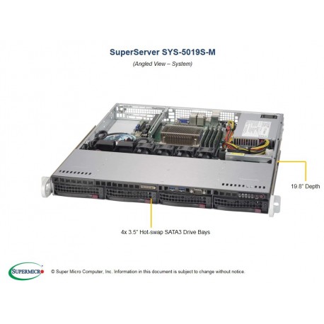 Supermicro SuperServer SYS-5019S-M pod kątem