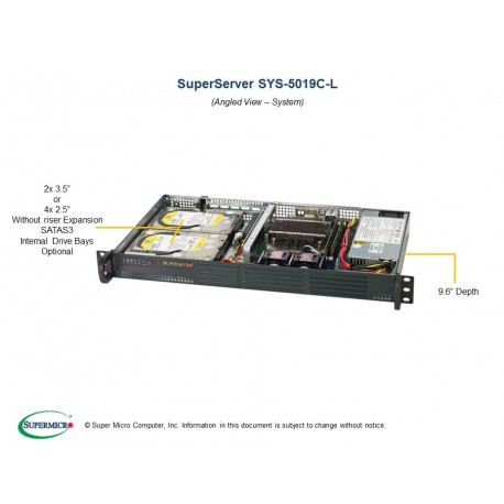 Supermicro SuperServer SYS-5019C-L pod kątem