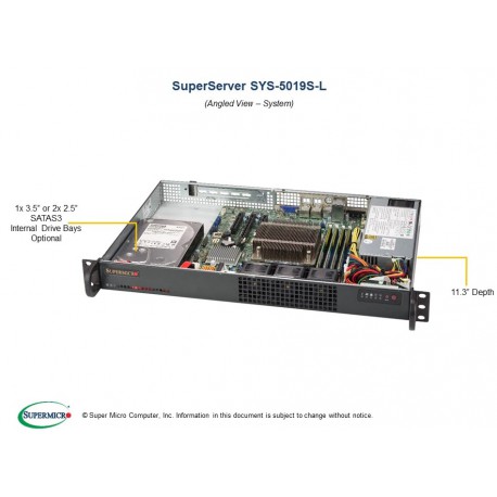 Supermicro SuperServer SYS-5019S-L pod kątem