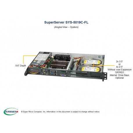 Supermicro SuperServer SYS-5019C-FL pod kątem