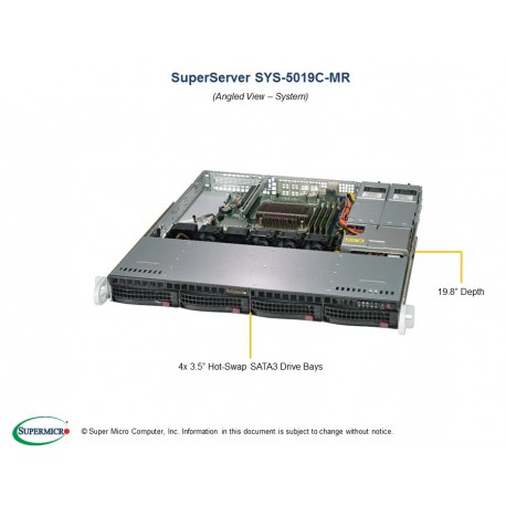 Supermicro SuperServer SYS-5019C-MR pod kątem