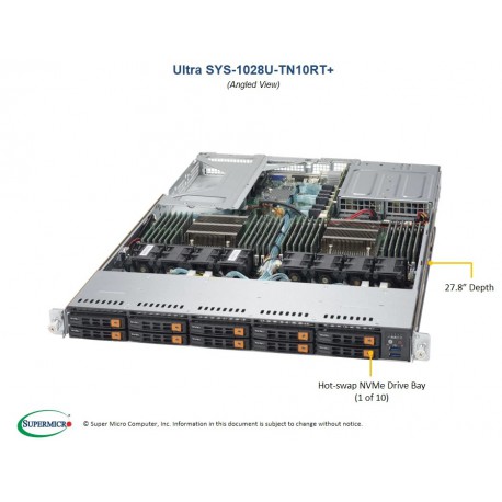 Supermicro SuperServer SYS-1028U-TN10RT+ pod kątem