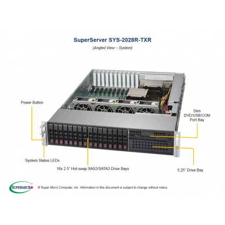 Supermicro SYS-2028R-TXR widok pod kątem