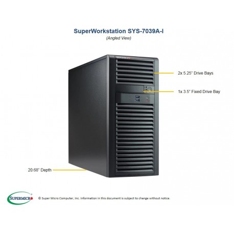 Supermicro SuperWorkstatnion SYS-7039A-I pod kątem